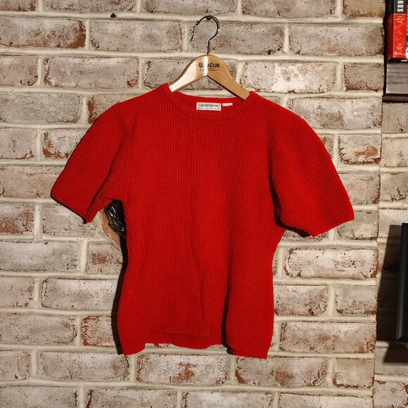 Vintage Liz Claiborne Red Sweater Shirt - Large - Picture 1 of 5